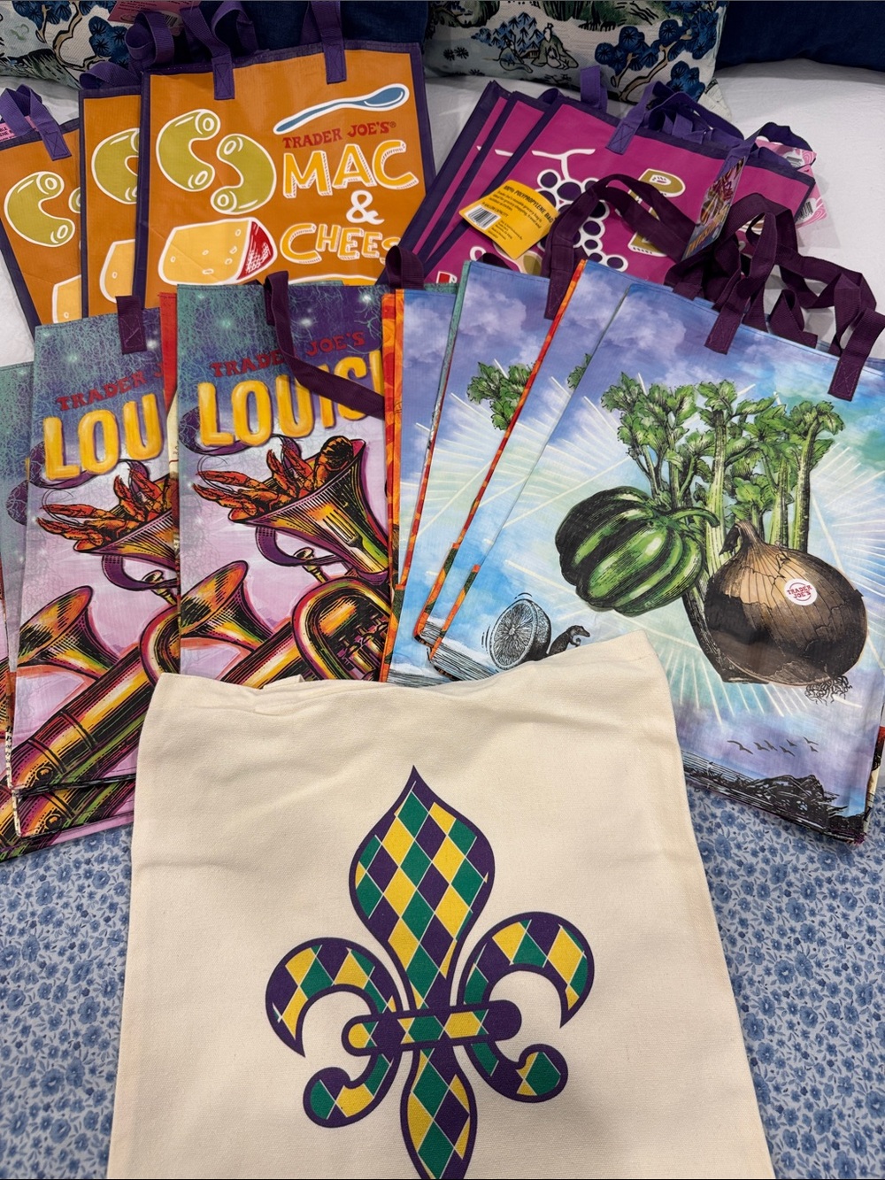 Trader Joe’s reusable totes 14 Louisiana PB&J mac & cheese